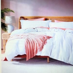 Nestl King white duvet cover & 2 pillow shams 104"x90" soft double brushed New